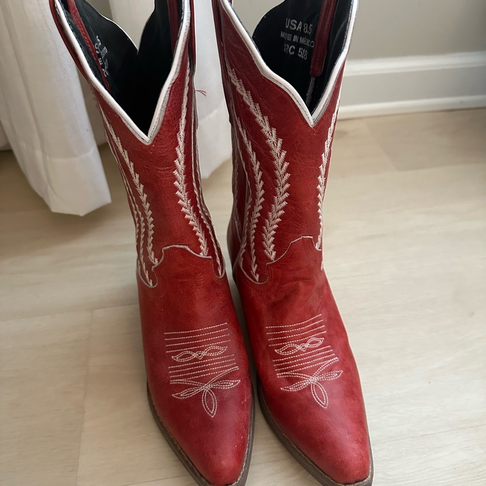 Red Western Ankle Boots